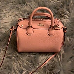 Mini pink Coach crossbody